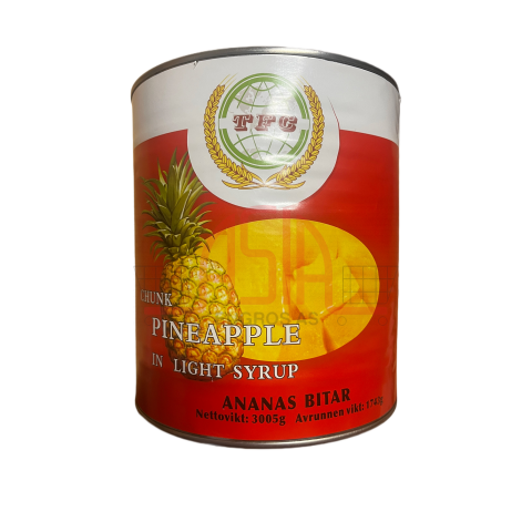 PINEAPPLE PIECES IN SYRUP Ananas 3KG x 6